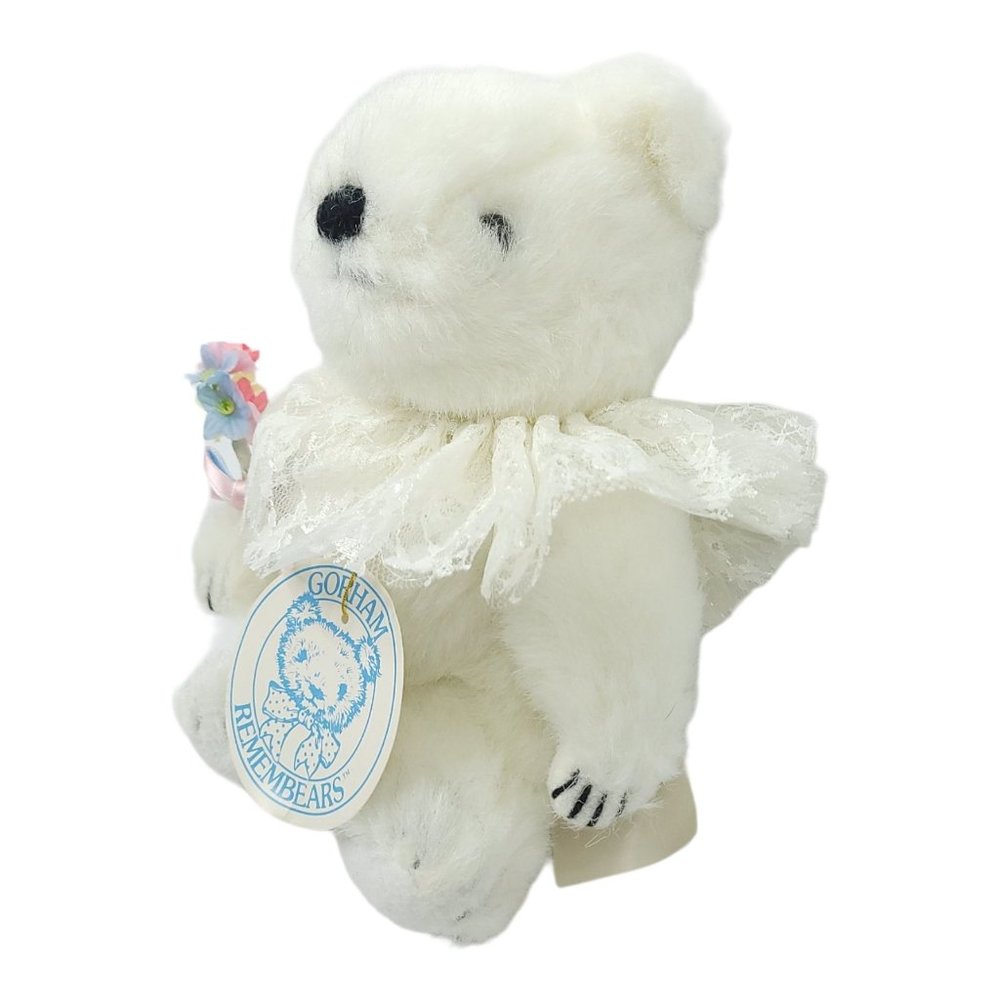 Vintage 1985 Gorham Remembears Teddy Bear Plush Stuffed Animal Toy Lace Collar - Picture 3 of 13